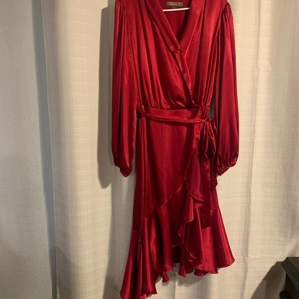 Elegant Red Wrap Dress